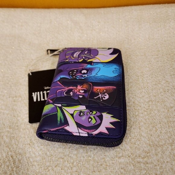 Loungefly Disney Villains In The Dark Zip Around Wallet Ursula Evil Queen NEW - Picture 9 of 14